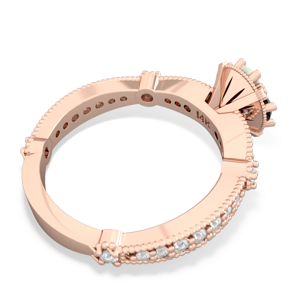 Onyx Sparkling Tiara Cluster 14K Rose Gold ring R26293RD