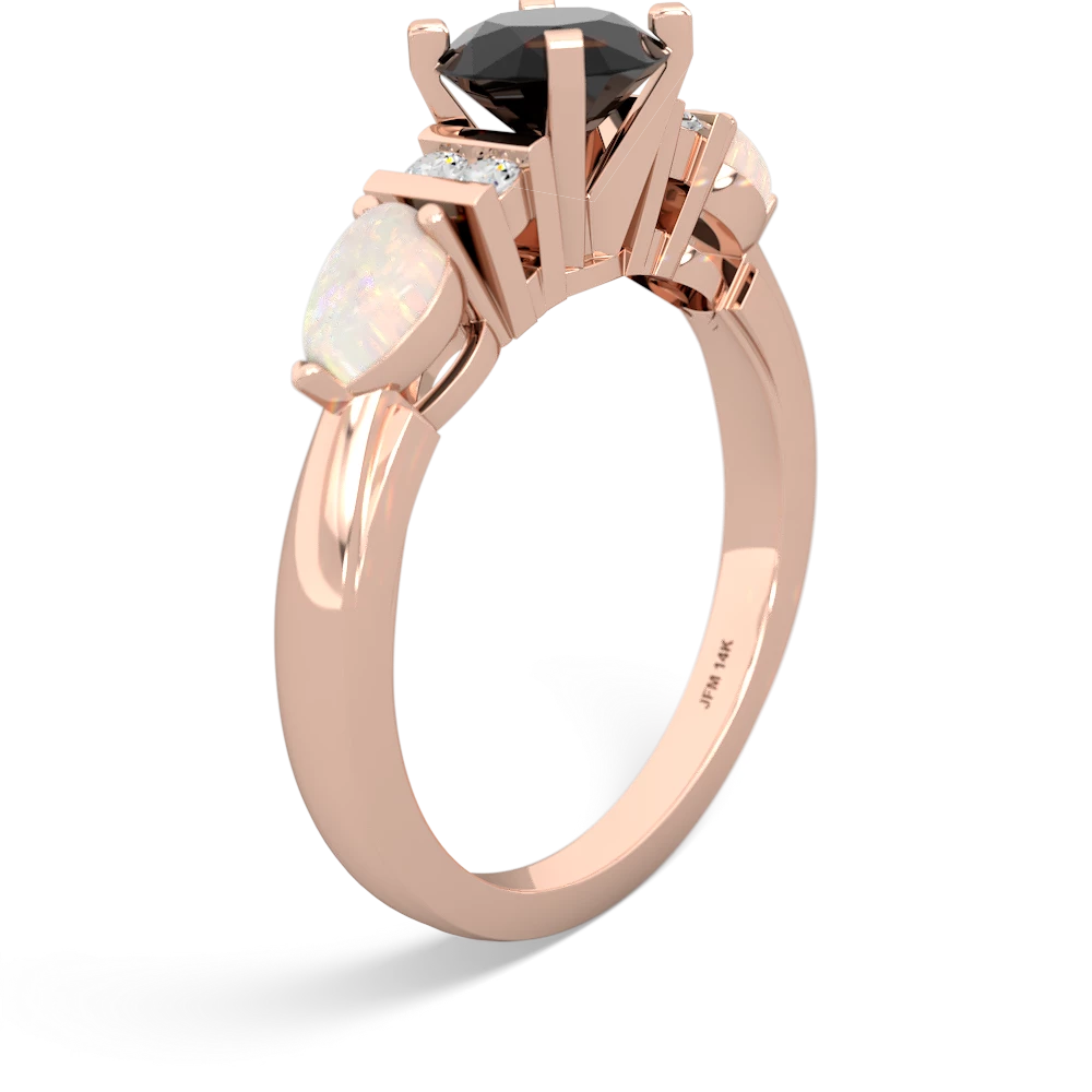 Onyx 6Mm Round Eternal Embrace Engagement 14K Rose Gold ring R2005