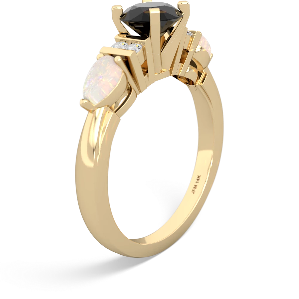 Onyx 6Mm Round Eternal Embrace Engagement 14K Yellow Gold ring R2005