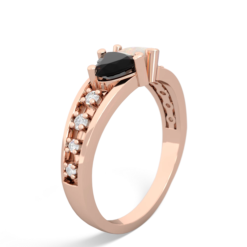 Onyx Heart To Heart 14K Rose Gold ring R3342