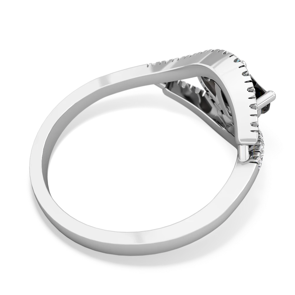 Onyx Mother And Child 14K White Gold ring R3010