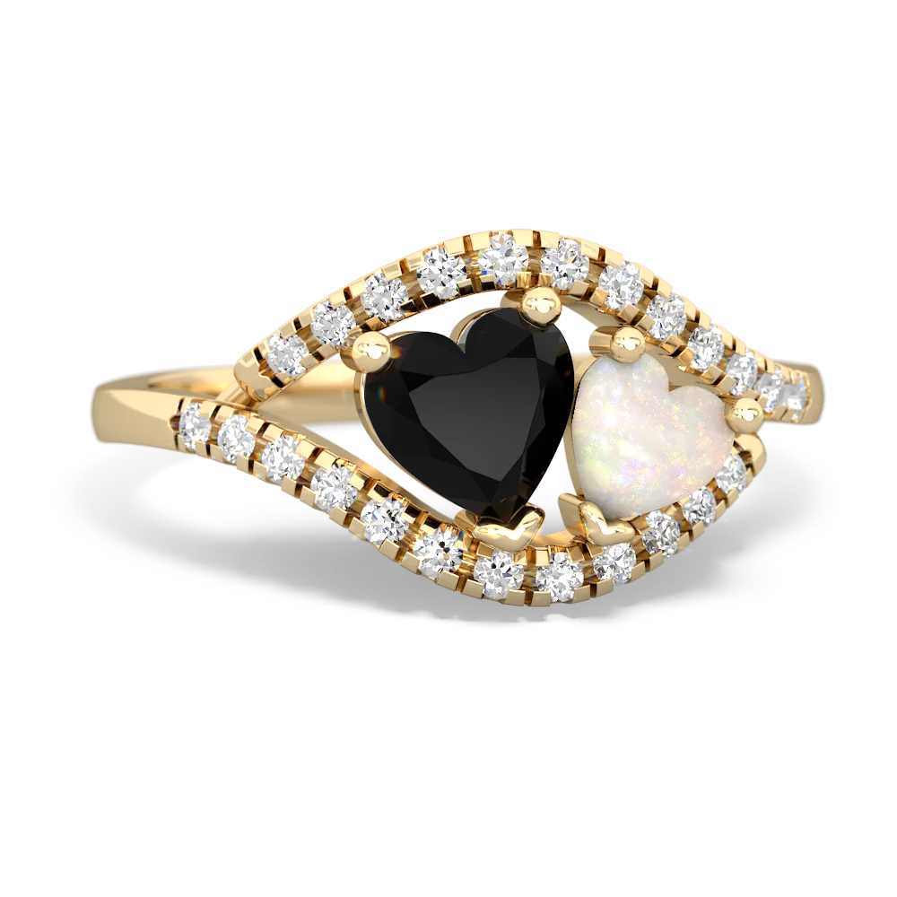 Onyx Mother And Child 14K Yellow Gold ring R3010