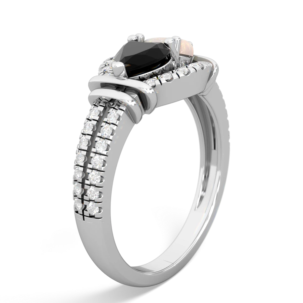 Onyx Art-Deco Keepsake 14K White Gold ring R5630