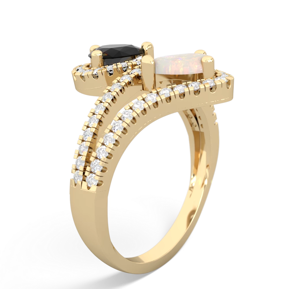 Onyx Diamond Dazzler 14K Yellow Gold ring R3000