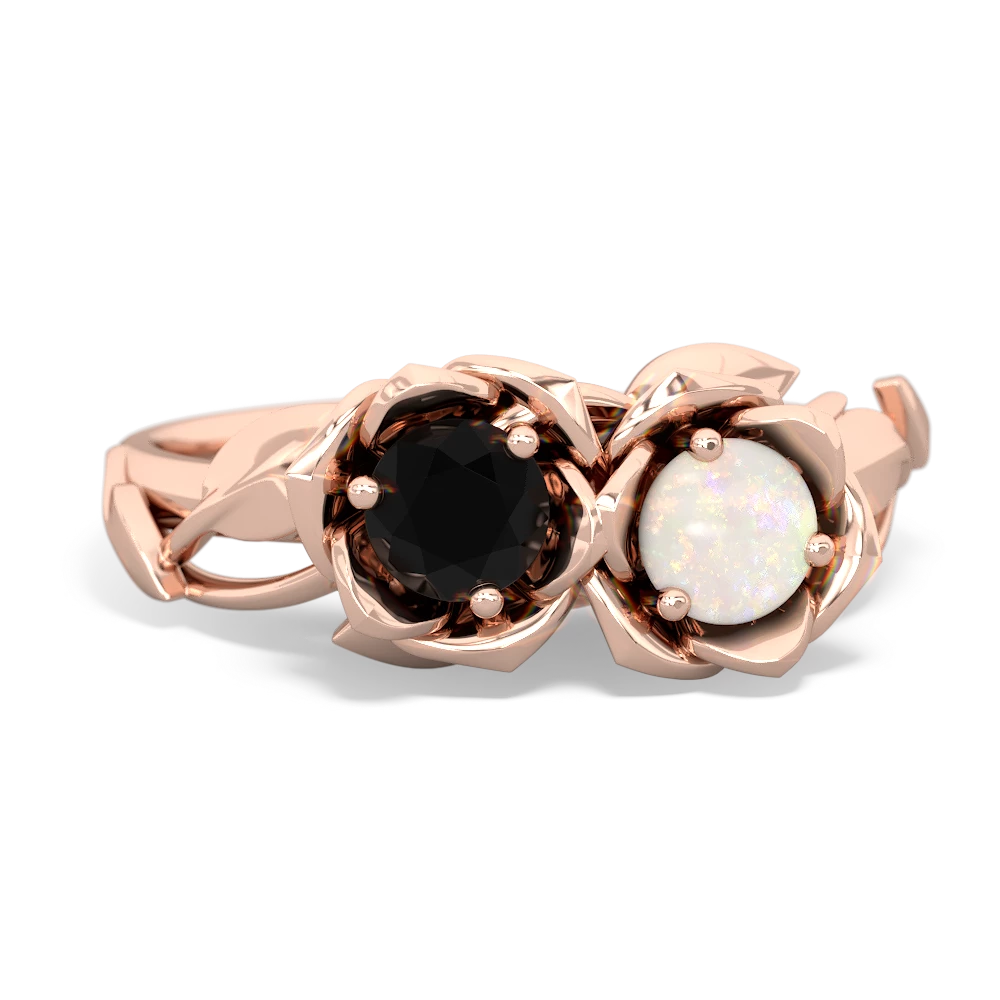 Onyx Rose Garden 14K Rose Gold ring R5510