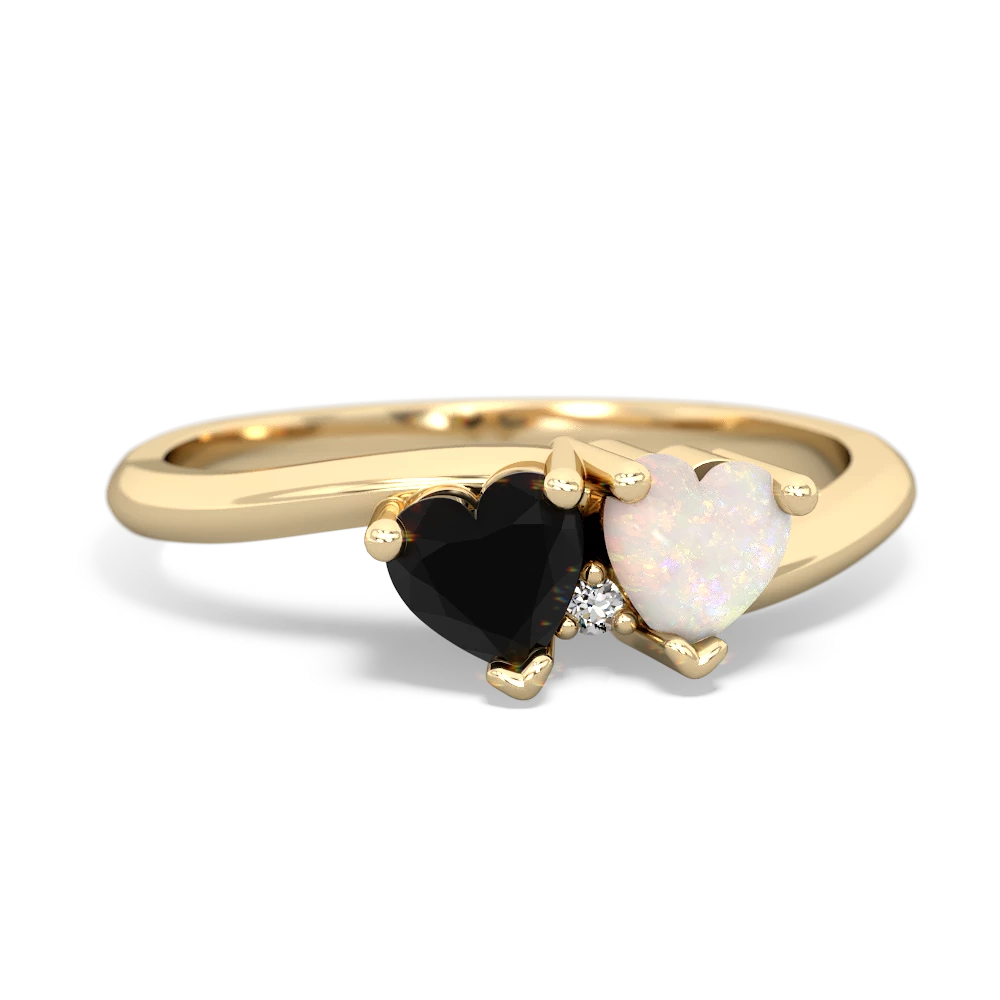 Onyx Sweethearts 14K Yellow Gold ring R5260