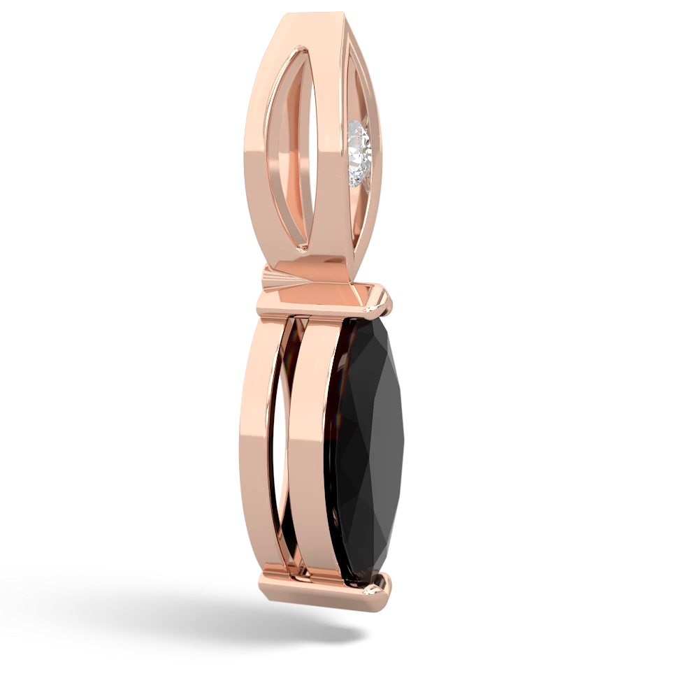 Onyx Marquise Drop 14K Rose Gold pendant P5333