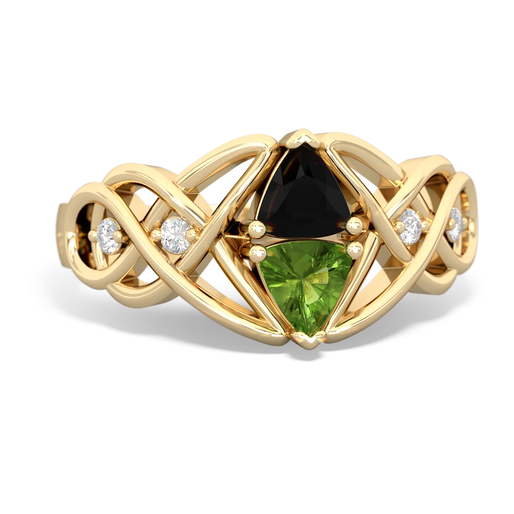 Onyx Keepsake Celtic Knot 14K Yellow Gold ring R5300