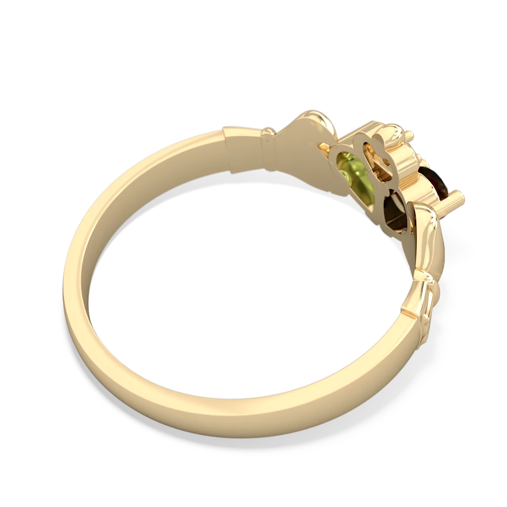 Onyx 'Our Heart' Claddagh 14K Yellow Gold ring R2388