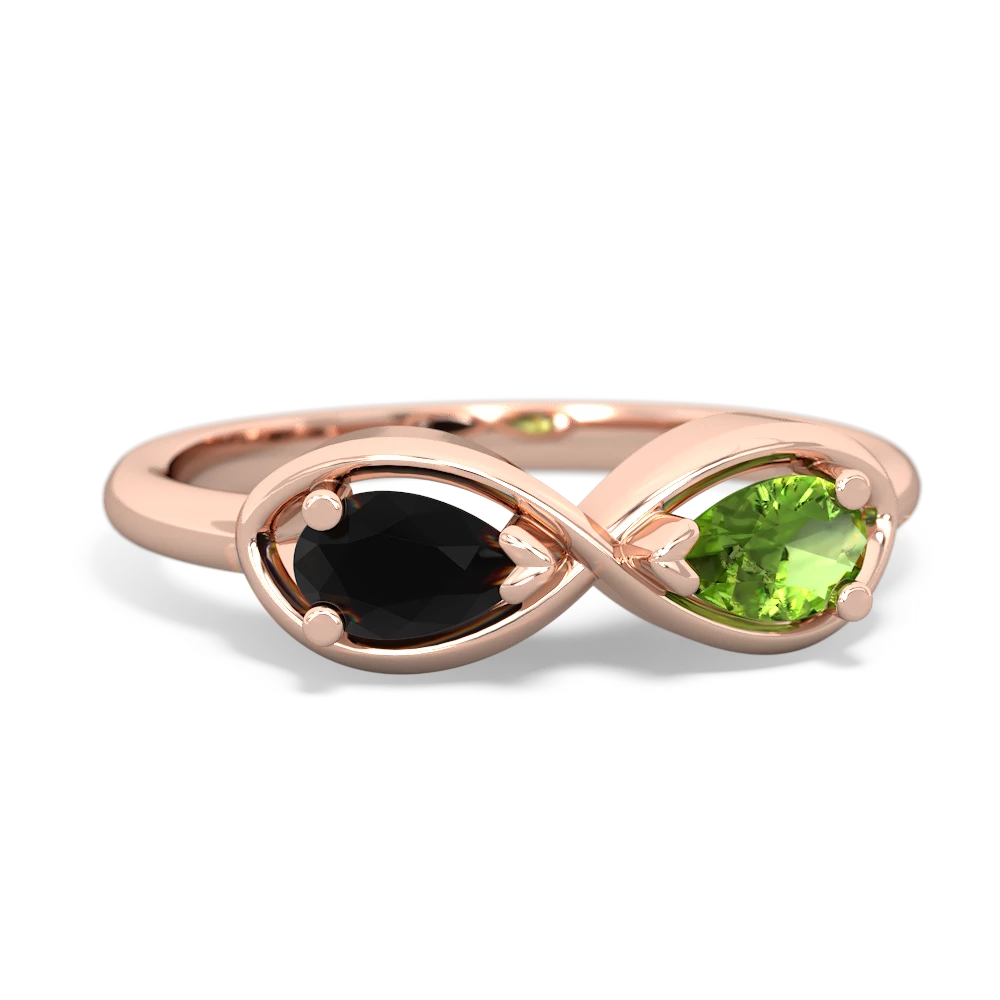 Onyx Infinity 14K Rose Gold ring R5050