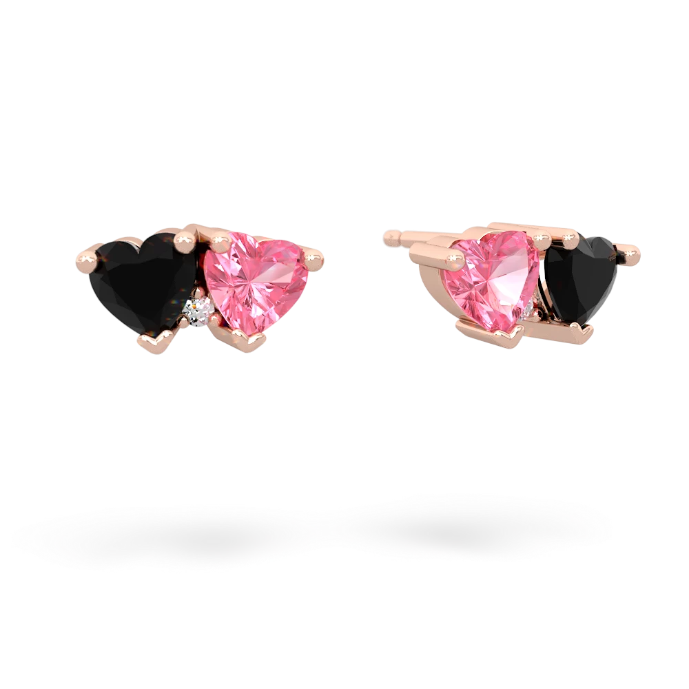 Onyx Sweethearts 14K Rose Gold earrings E5260