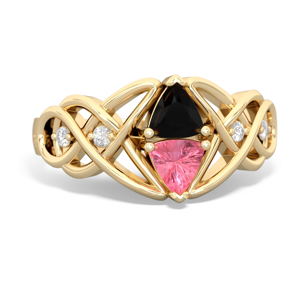 Onyx Keepsake Celtic Knot 14K Yellow Gold ring R5300