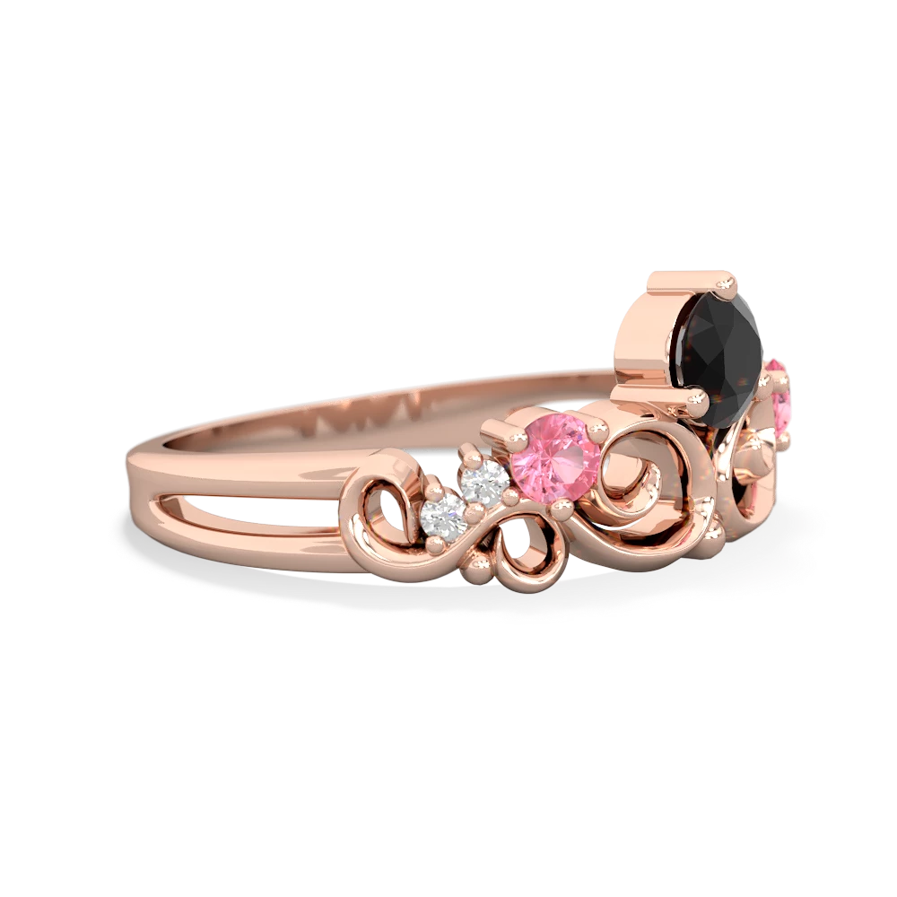 Onyx Crown Keepsake 14K Rose Gold ring R5740