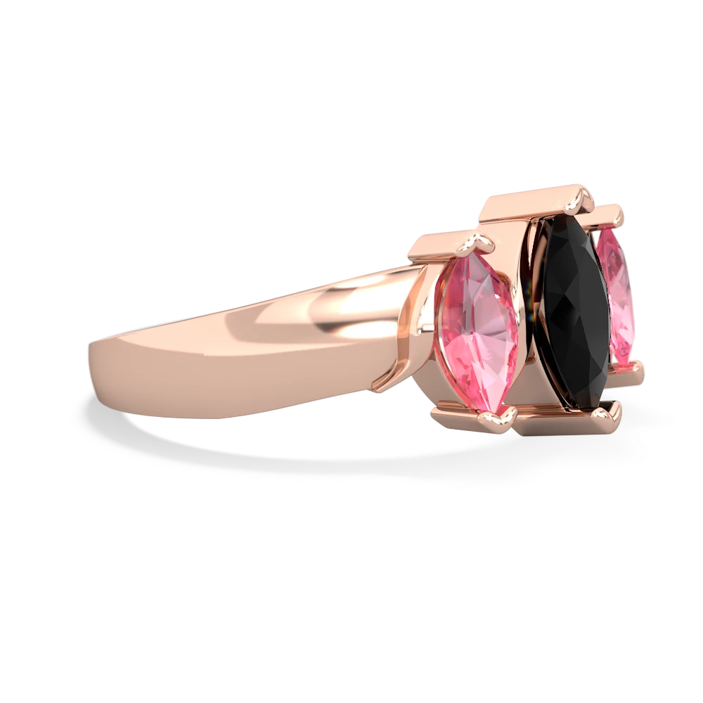 Onyx Three Peeks 14K Rose Gold ring R2433