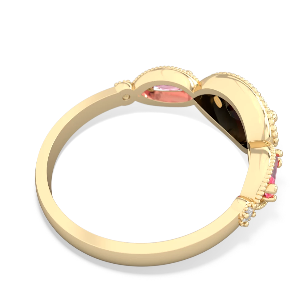 Onyx Milgrain Marquise 14K Yellow Gold ring R5700