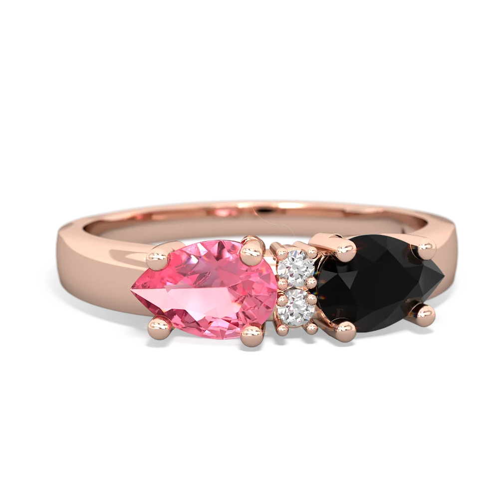 Onyx Pear Bowtie 14K Rose Gold ring R0865