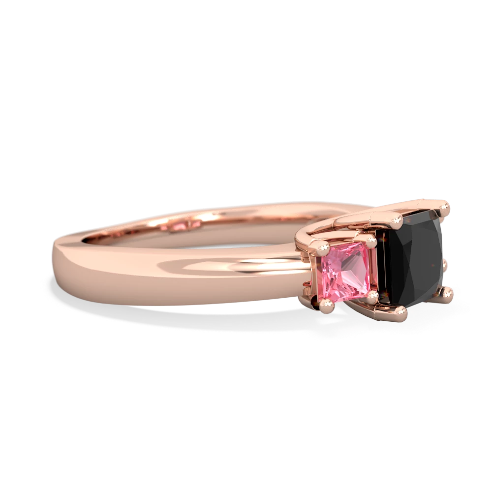 Onyx Three Stone Trellis 14K Rose Gold ring R4015