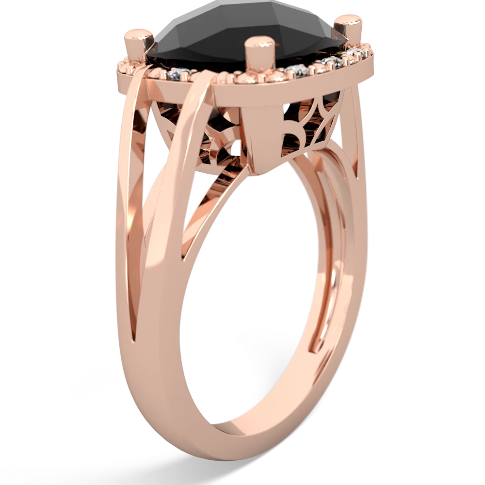 Onyx Art Deco Cocktail 14K Rose Gold ring R2498