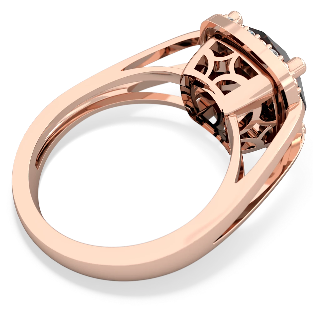 Onyx Art Deco Cocktail 14K Rose Gold ring R2498