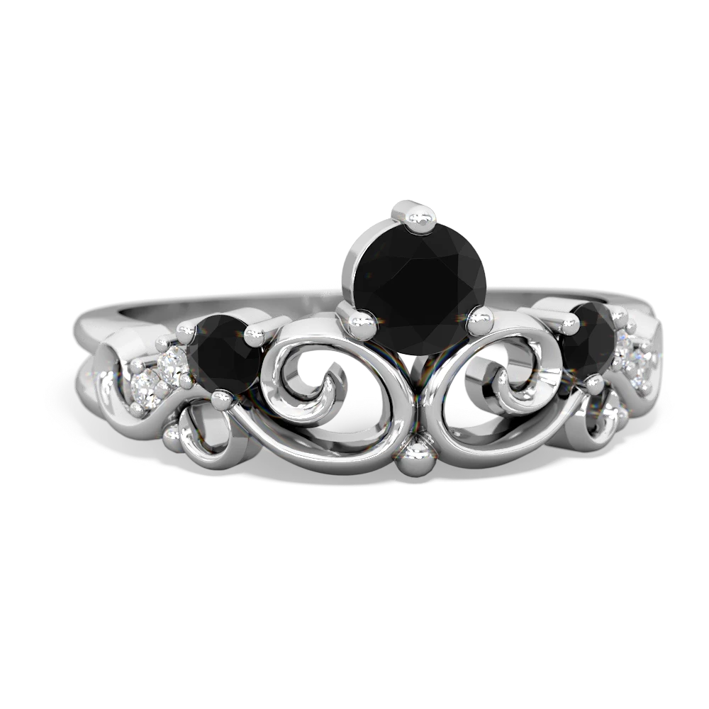 Onyx Crown Keepsake 14K White Gold ring R5740