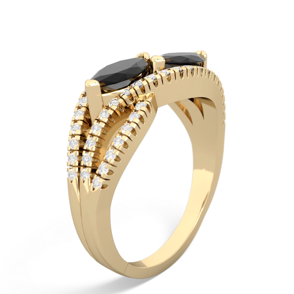 Onyx Diamond Rivers 14K Yellow Gold ring R3070