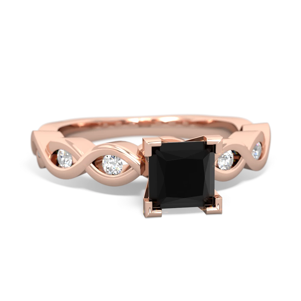 Onyx Infinity 5Mm Square Engagement 14K Rose Gold ring R26315SQ