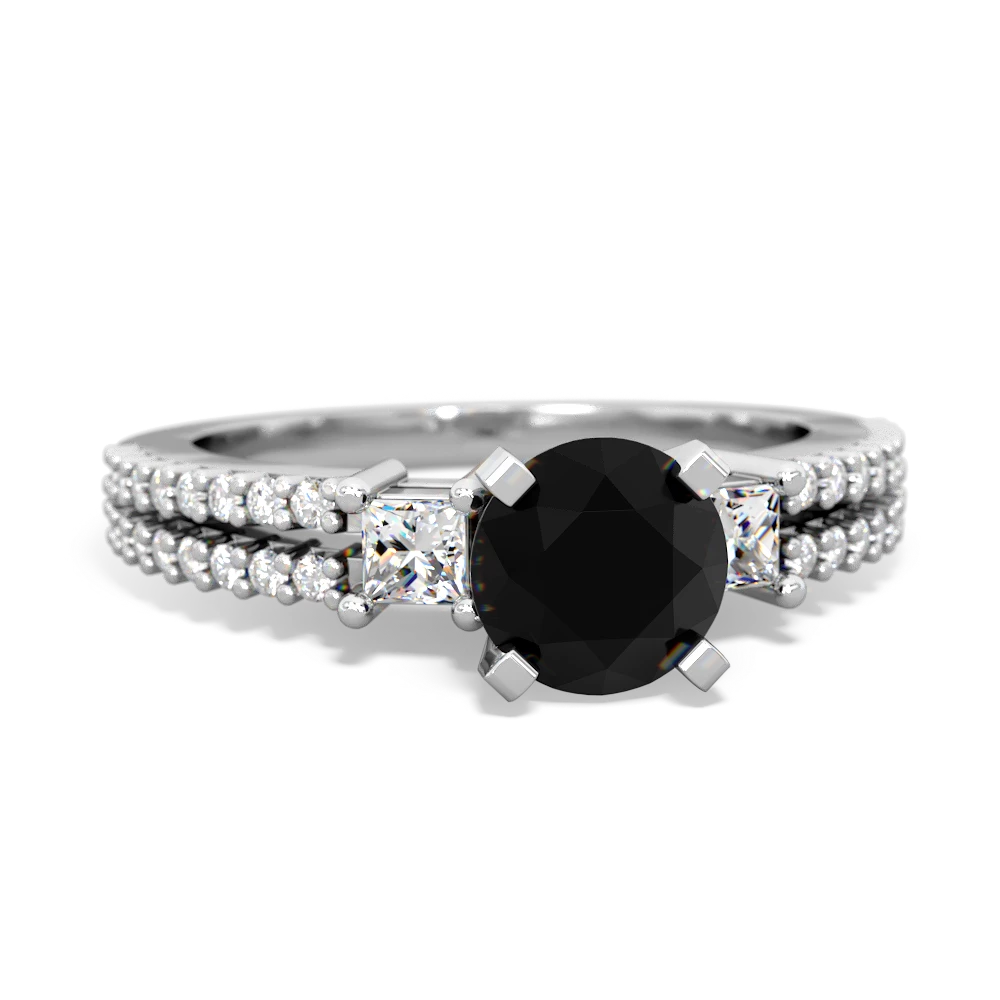 Onyx Classic 6Mm Round Engagement 14K White Gold ring R26436RD