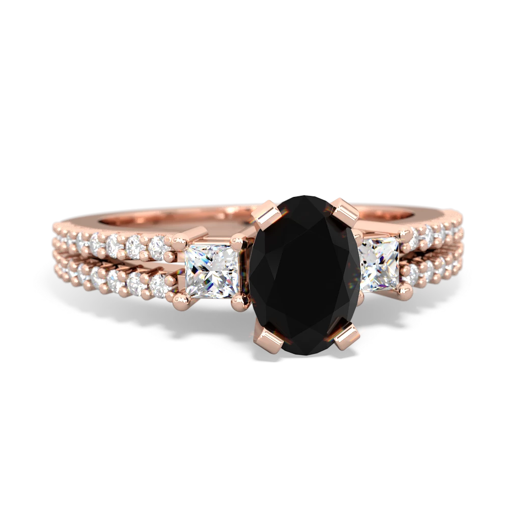 Onyx Classic 7X5mm Oval Engagement 14K Rose Gold ring R26437VL