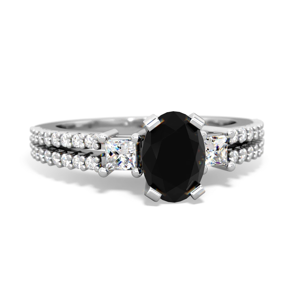 Onyx Classic 7X5mm Oval Engagement 14K White Gold ring R26437VL