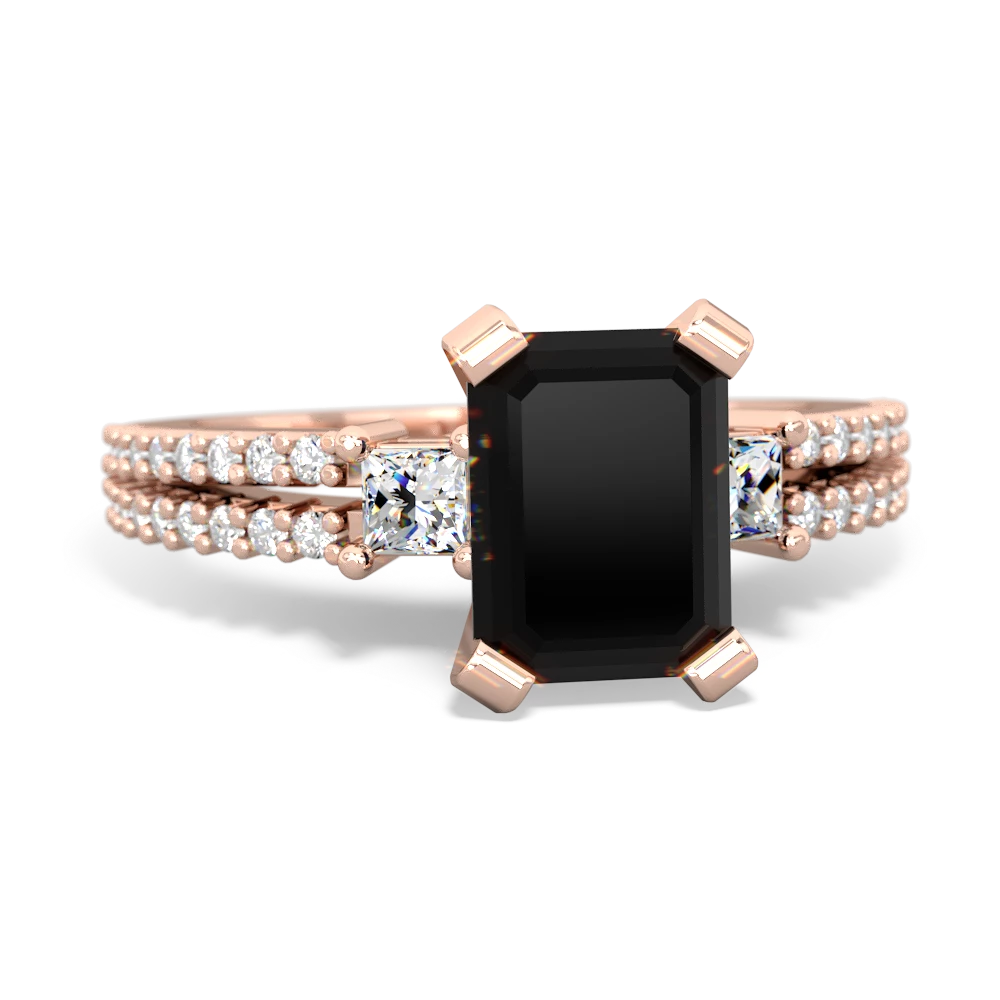 Onyx Classic 8X6mm Emerald-Cut Engagement 14K Rose Gold ring R26438EM