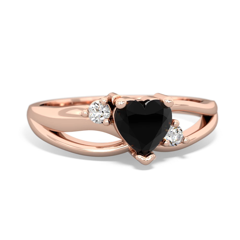 Onyx Split Band Swirl 14K Rose Gold ring R2130