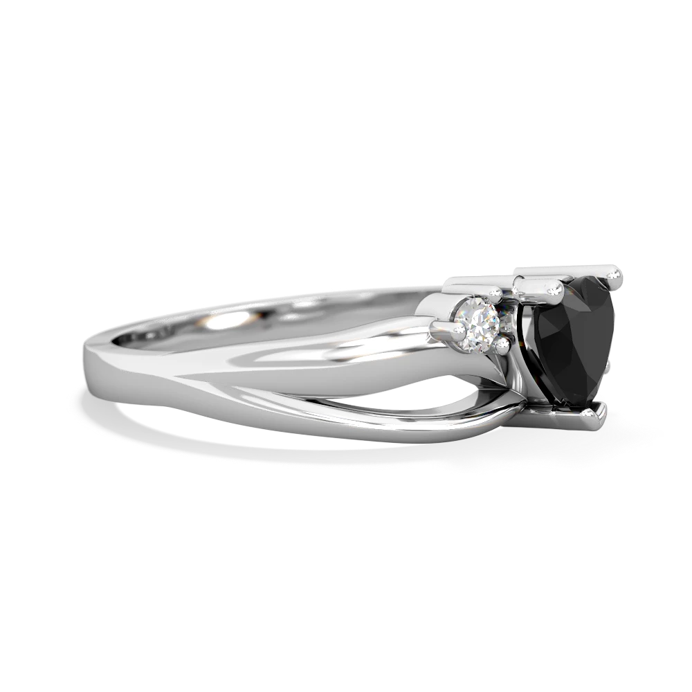 Onyx Split Band Swirl 14K White Gold ring R2130