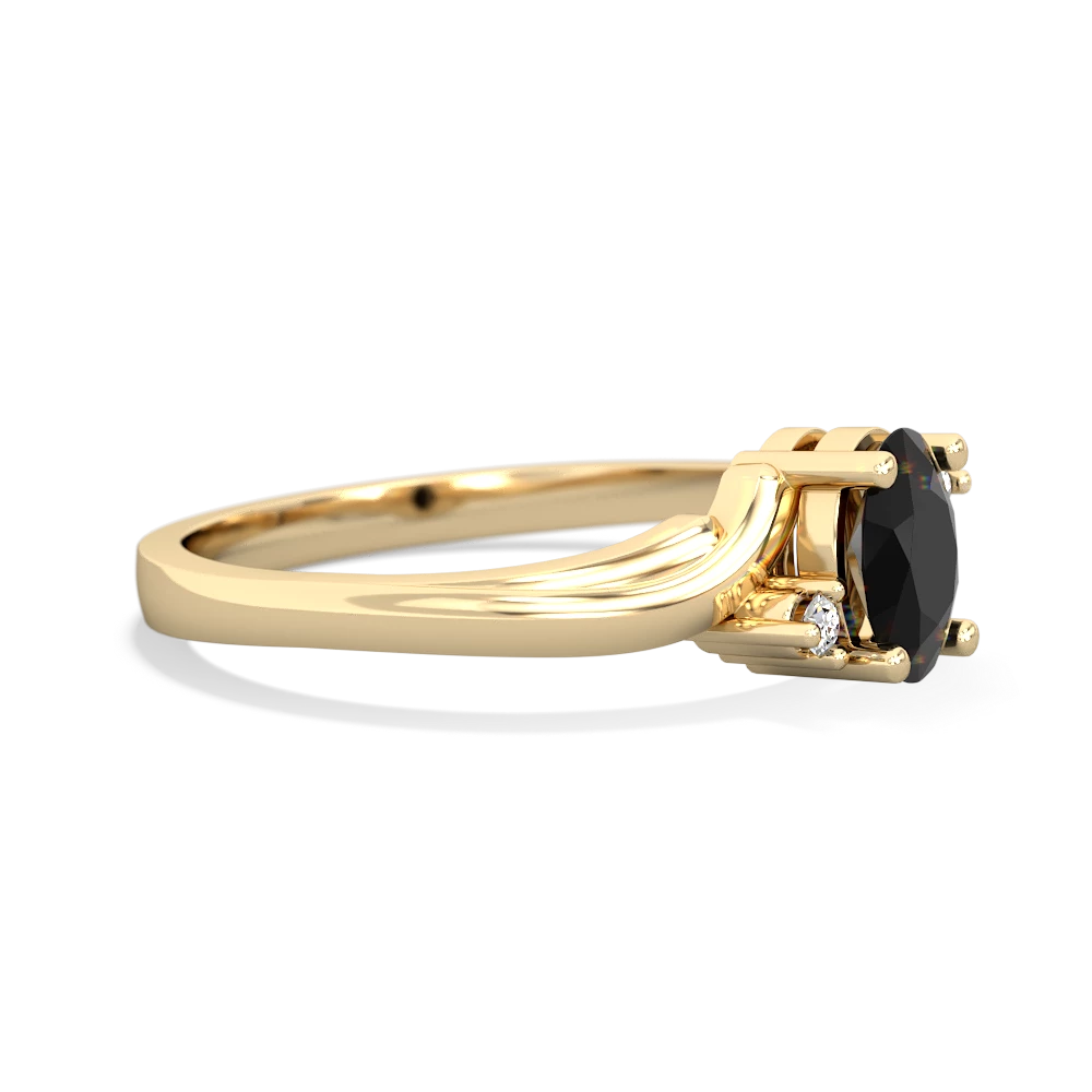 Onyx Elegant Swirl 14K Yellow Gold ring R2173