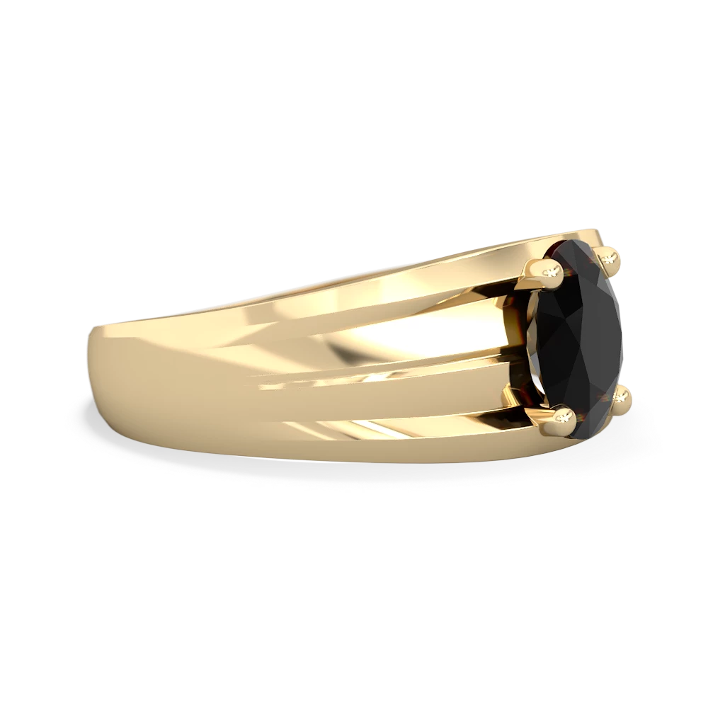 Onyx Men's Two Lane 14K Yellow Gold ring R0363