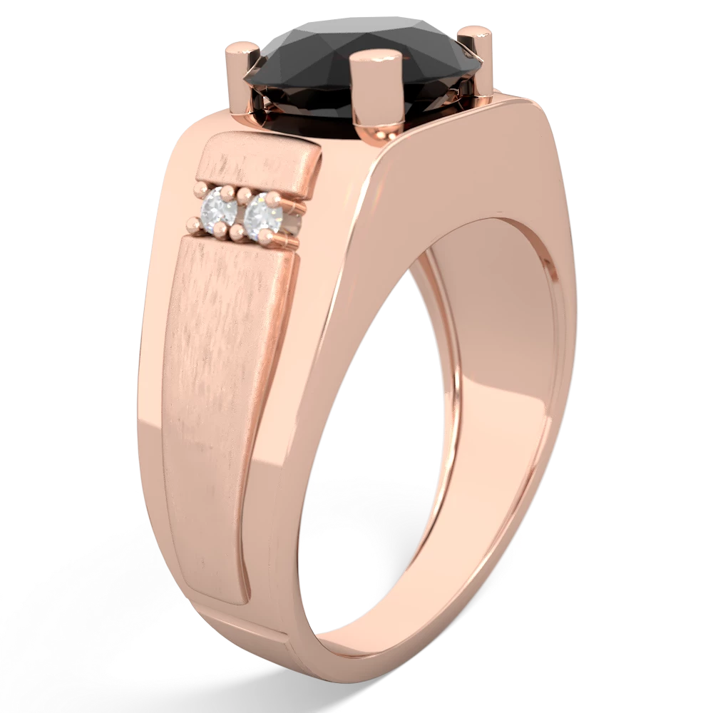 Onyx Men's 9Mm Round 14K Rose Gold ring R1822