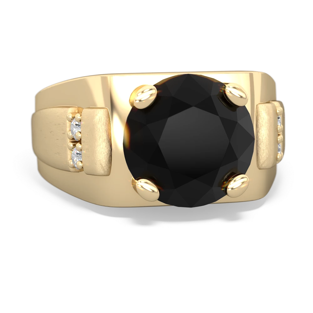 Onyx Men's 9Mm Round 14K Yellow Gold ring R1822