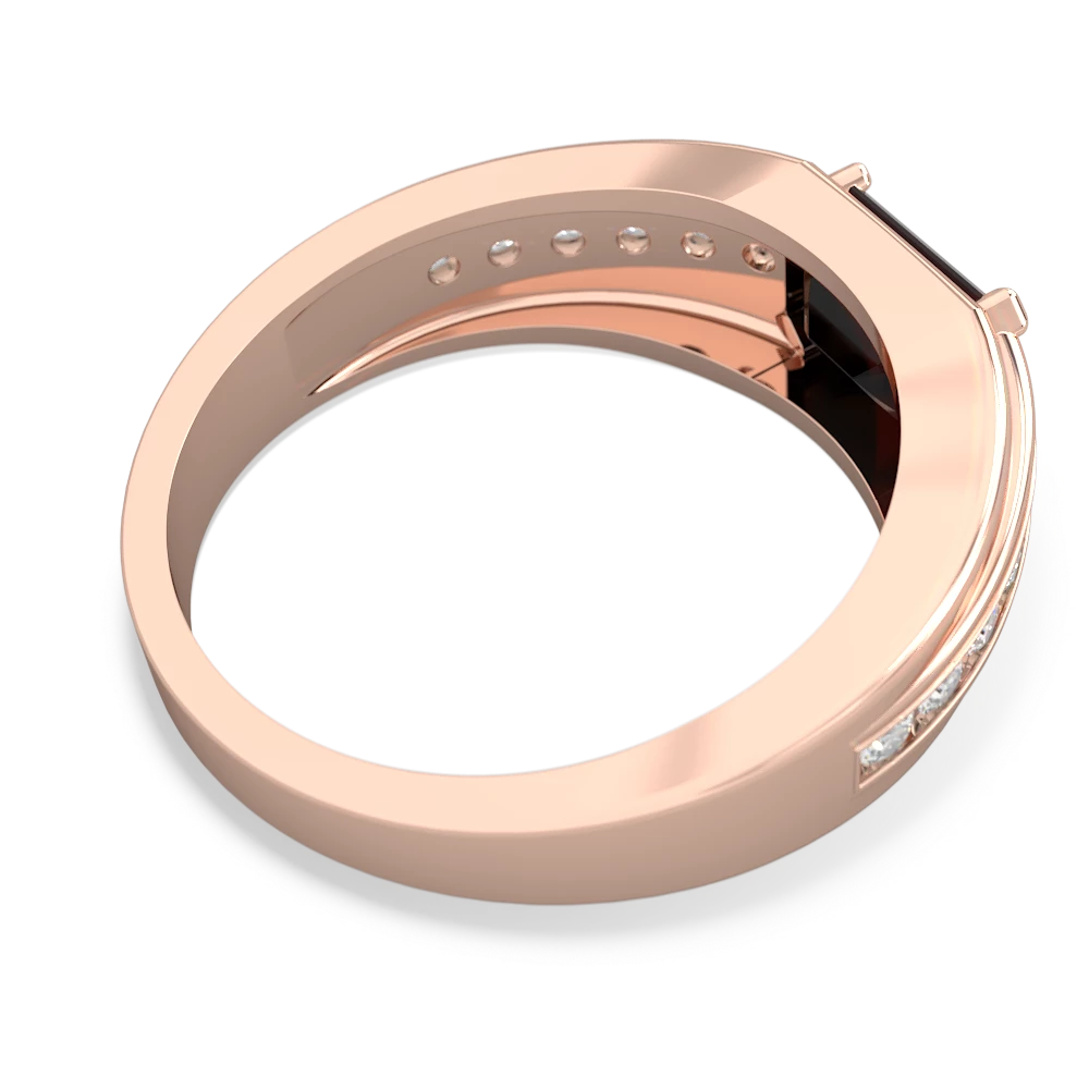 Onyx Men's Diamond Channel 14K Rose Gold ring R0500