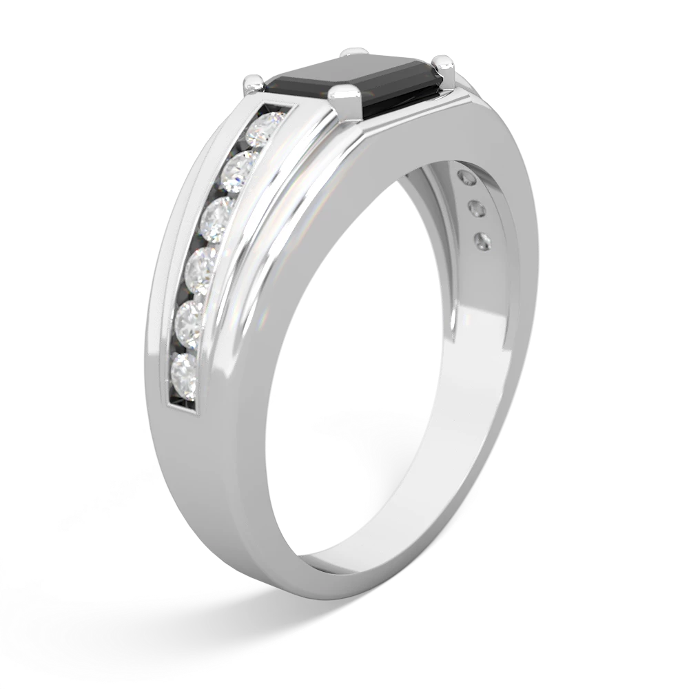 Onyx Men's Diamond Channel 14K White Gold ring R0500