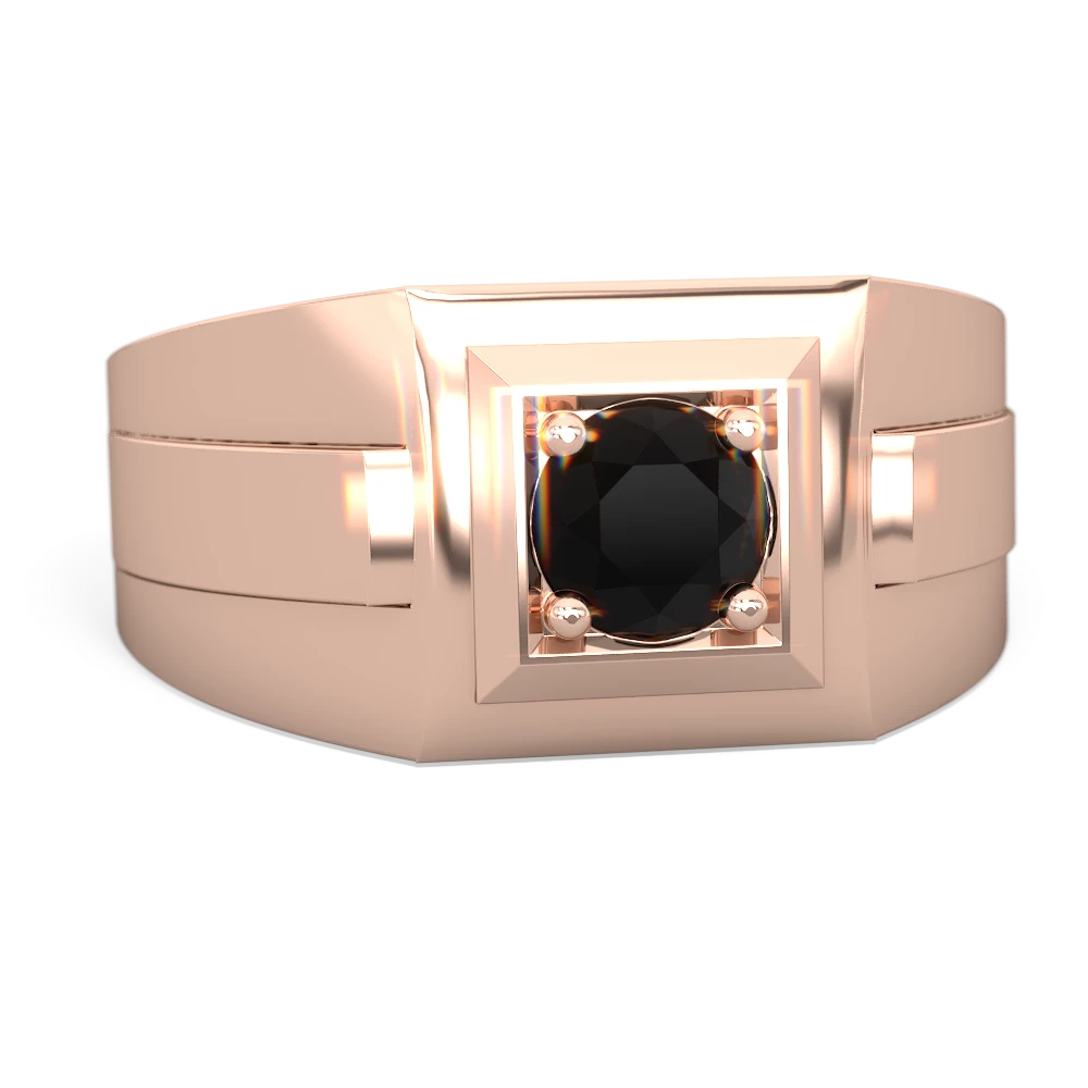 Onyx Men's Squared Circle 14K Rose Gold ring R0480