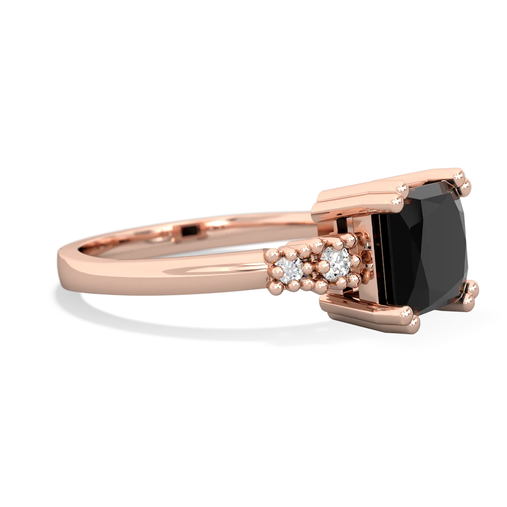 Onyx Art Deco Princess 14K Rose Gold ring R2014