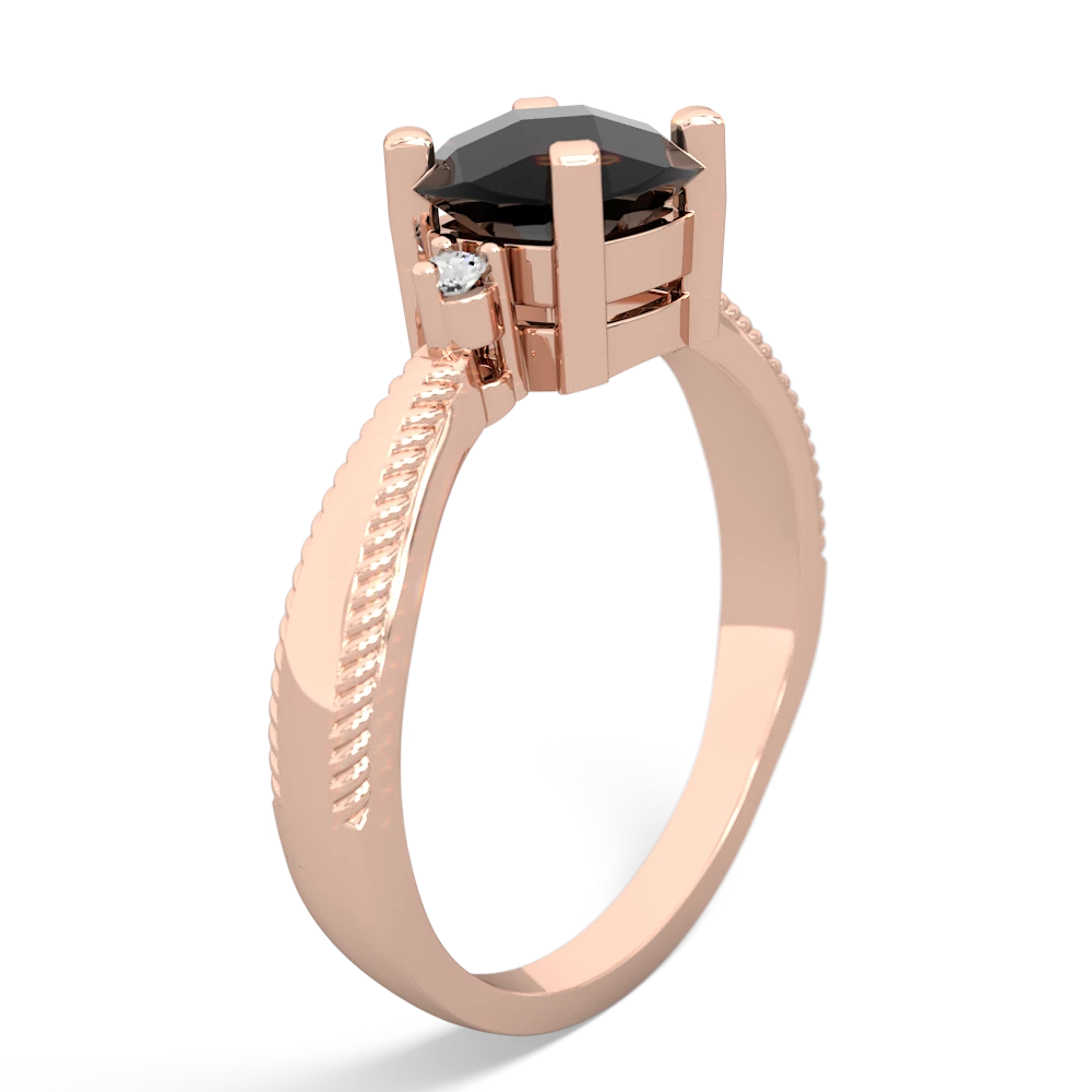 Onyx Cushion Rope 14K Rose Gold ring R2484