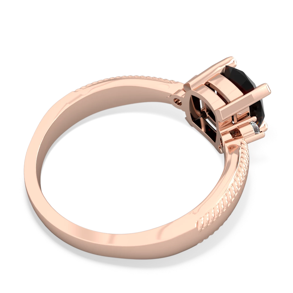 Onyx Cushion Rope 14K Rose Gold ring R2484