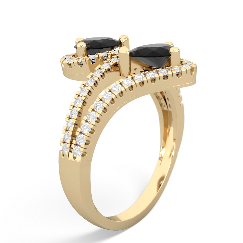 Onyx Diamond Dazzler 14K Yellow Gold ring R3000