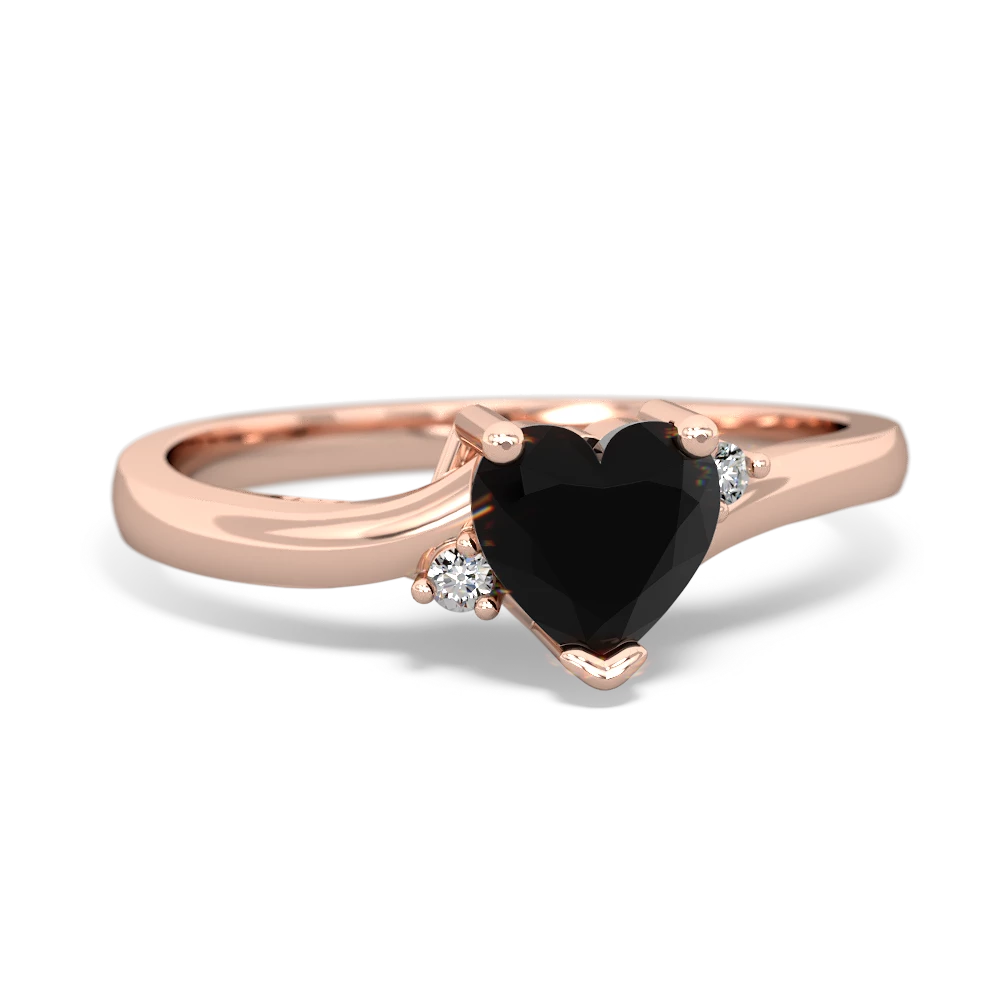 Rose gold and on sale onyx ring