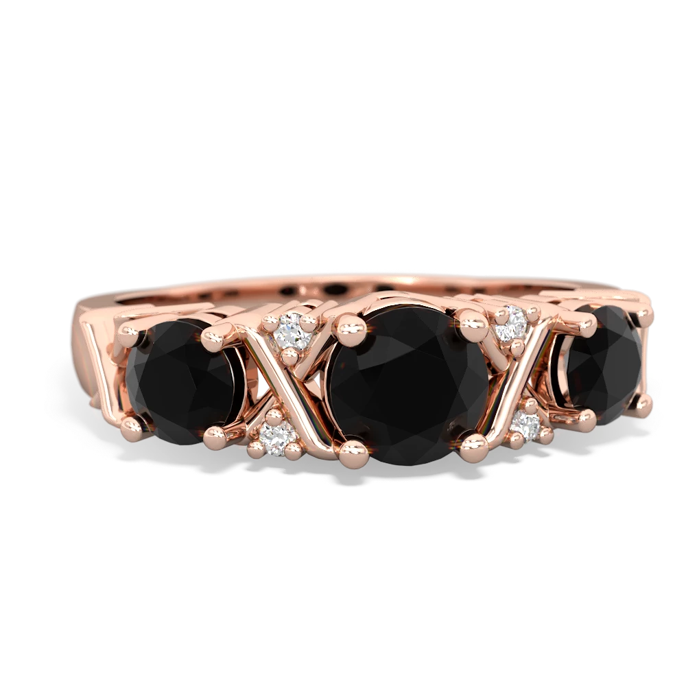 Onyx Hugs And Kisses 14K Rose Gold ring R5016