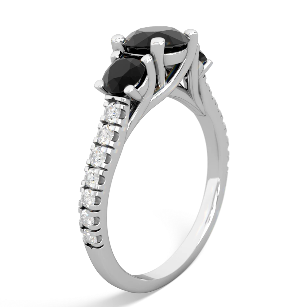 Onyx Pave Trellis 14K White Gold ring R5500