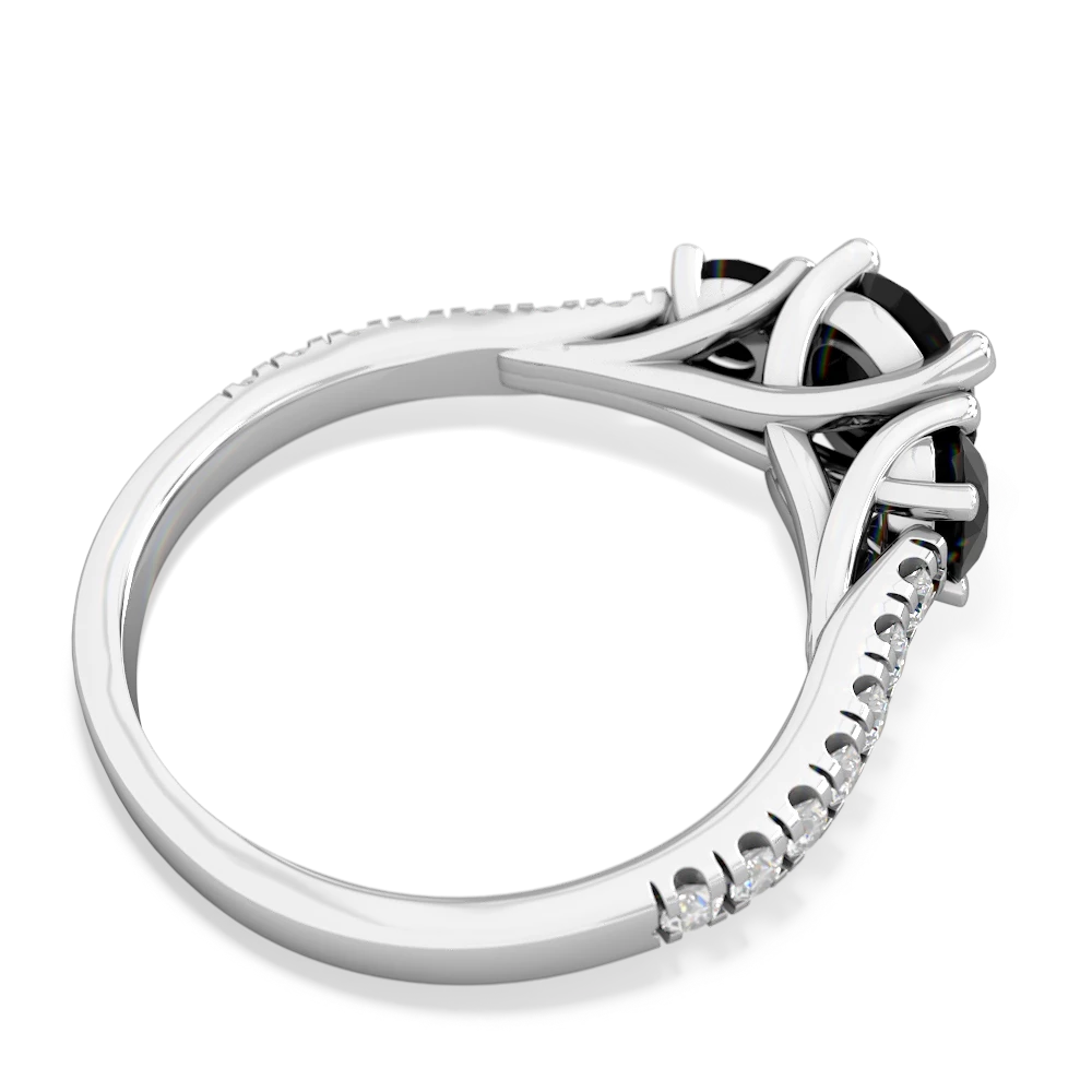 Onyx Pave Trellis 14K White Gold ring R5500