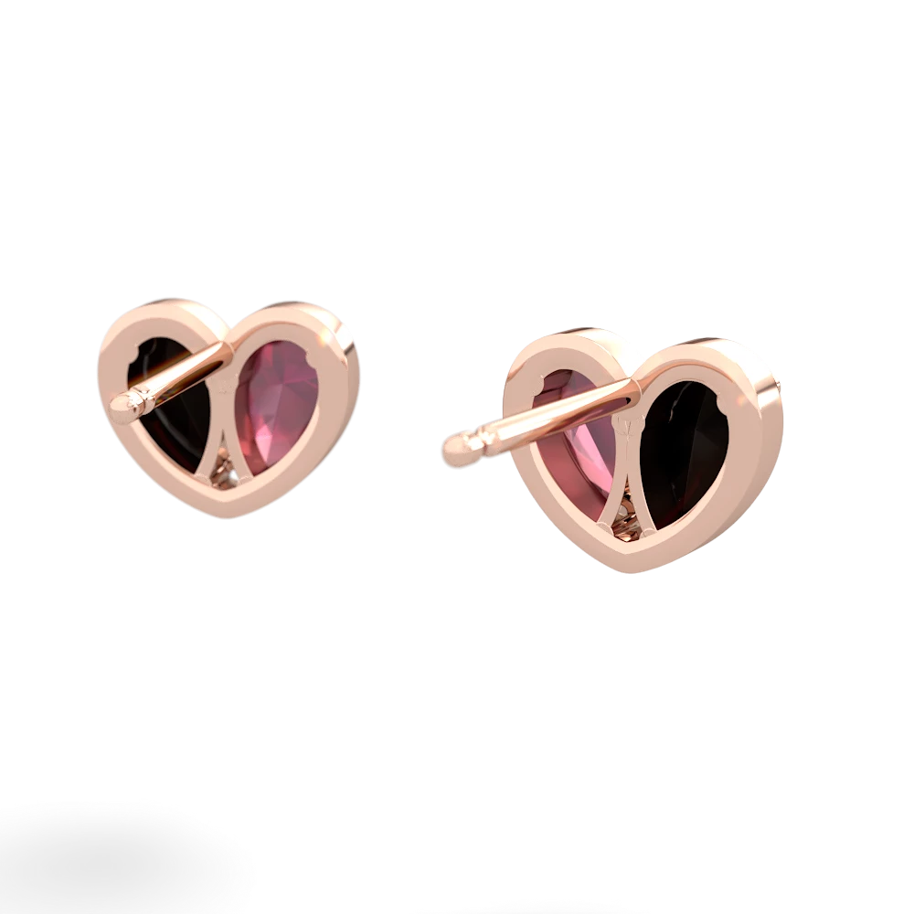 Onyx 'Our Heart' 14K Rose Gold earrings E5072