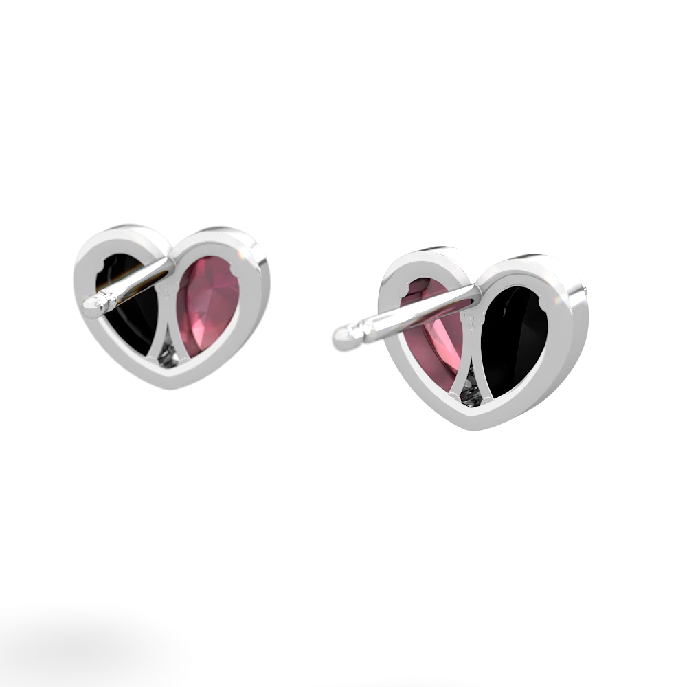 Onyx 'Our Heart' 14K White Gold earrings E5072