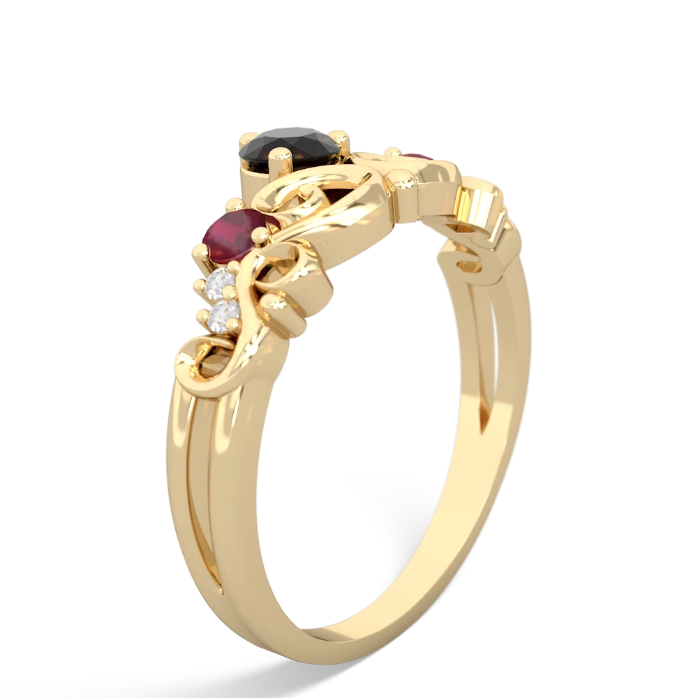 Onyx Crown Keepsake 14K Yellow Gold ring R5740